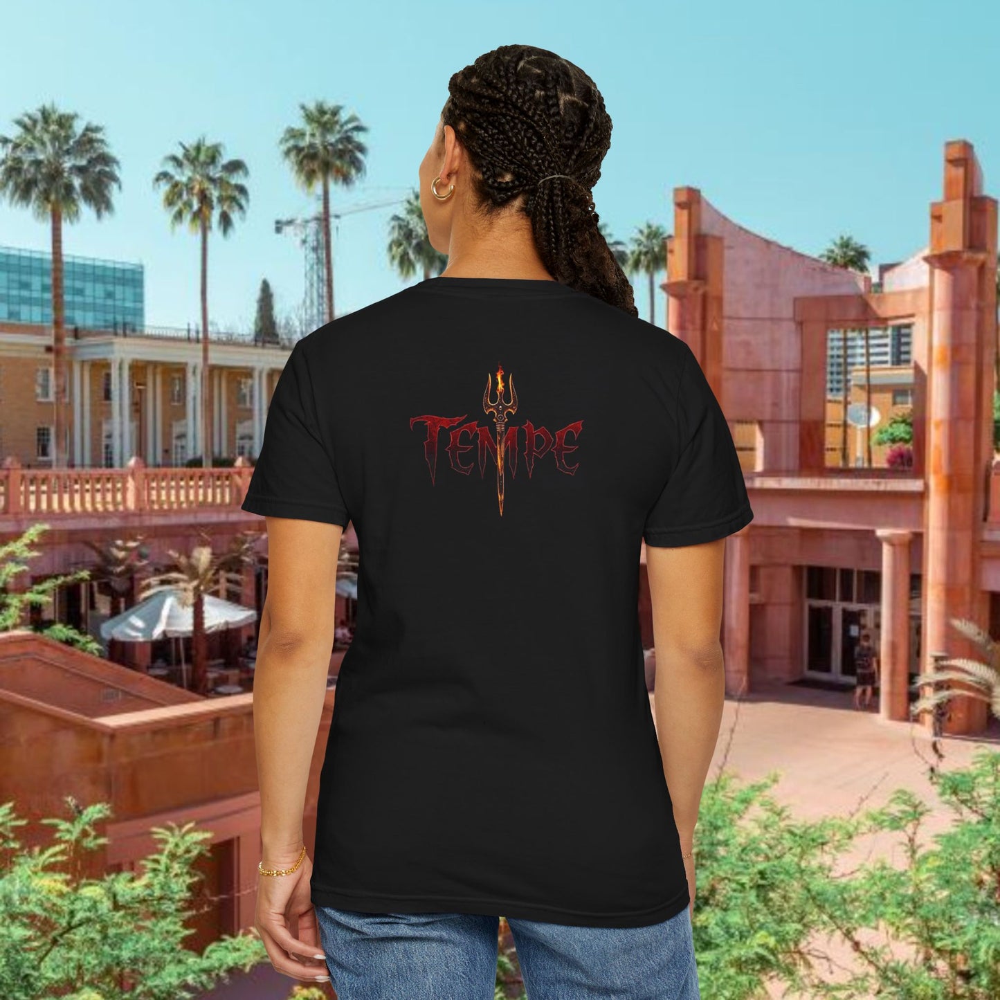 Tempe Trident Tee — 480 Vertical Number Front, Tempe Graphic Back