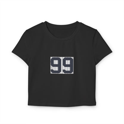 Baseball Stars 99 Graphic Women's Baby Tee, Cute Casual Top, Trendy Crop Tee, Summer T-Shirt, Gift for Her, Unique Party Wear