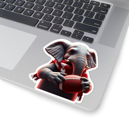 Cute Elephant Football Kiss-Cut Stickers, Fun Laptop Decor, Baby Shower Favors, Kids Party Supplies, Sports Stickers
