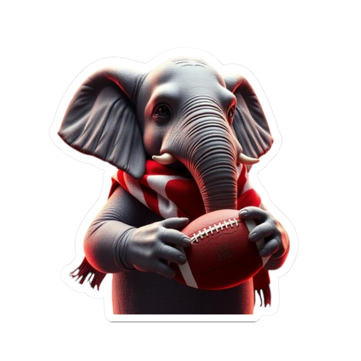 Cute Elephant Football Kiss-Cut Stickers, Fun Laptop Decor, Baby Shower Favors, Kids Party Supplies, Sports Stickers