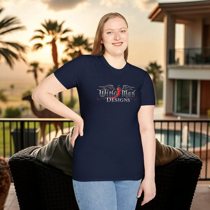 Wing Man Designs Unisex Softstyle T-Shirt, Cool Graphic Tee, Gift for Him/Her, Casual Everyday Wear, Perfect for Celebrations
