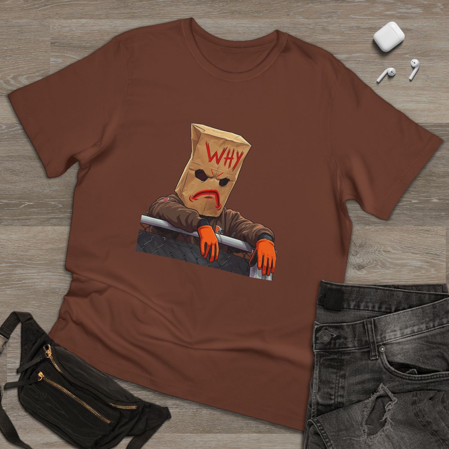 Why Bag Head T-Shirt — Funny Sad Paper Bag Face Tee
