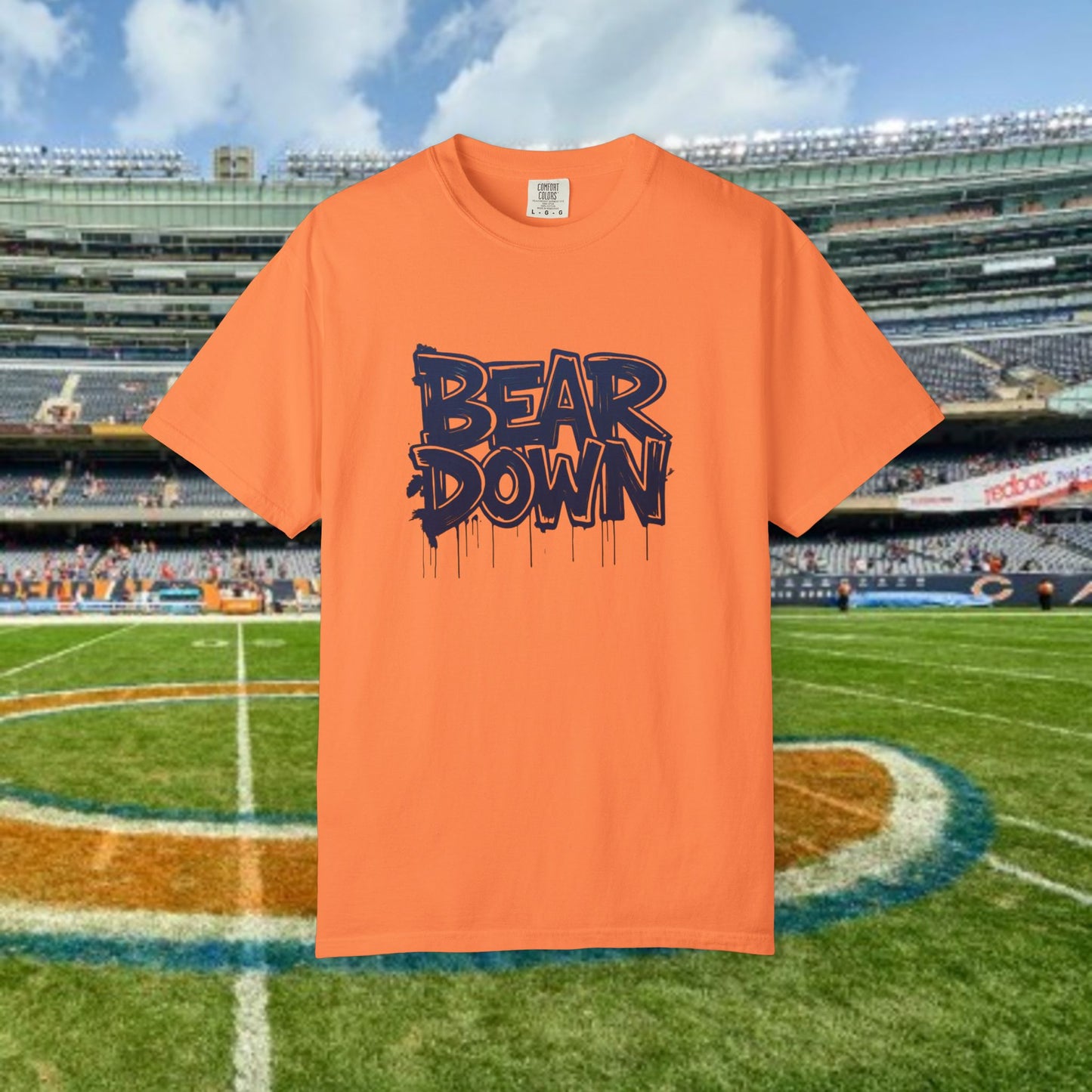 Vibrant Bear Down Unisex T-Shirt | Trendy Graphic Tee, Casual Wear, Gift for Sports Fans, Summer Style.