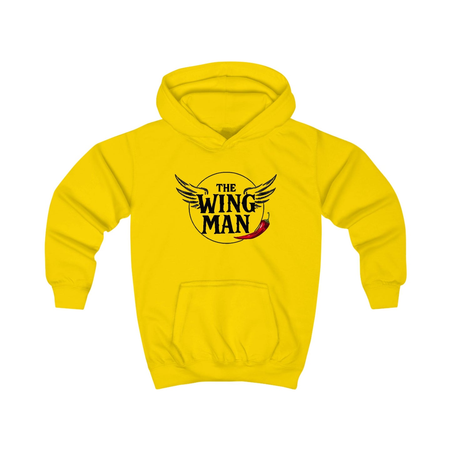 Kids Hoodie - "The Wing Man" Graphic Hoodie with Wings & Chili Pepper Design