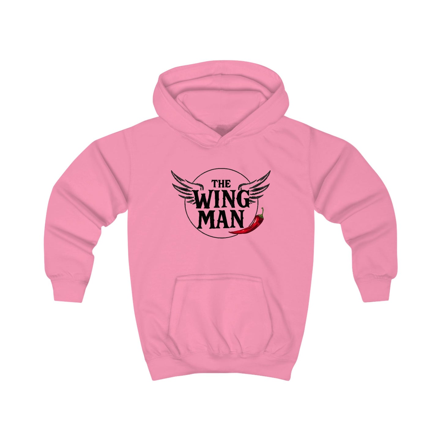 Kids Hoodie - "The Wing Man" Graphic Hoodie with Wings & Chili Pepper Design