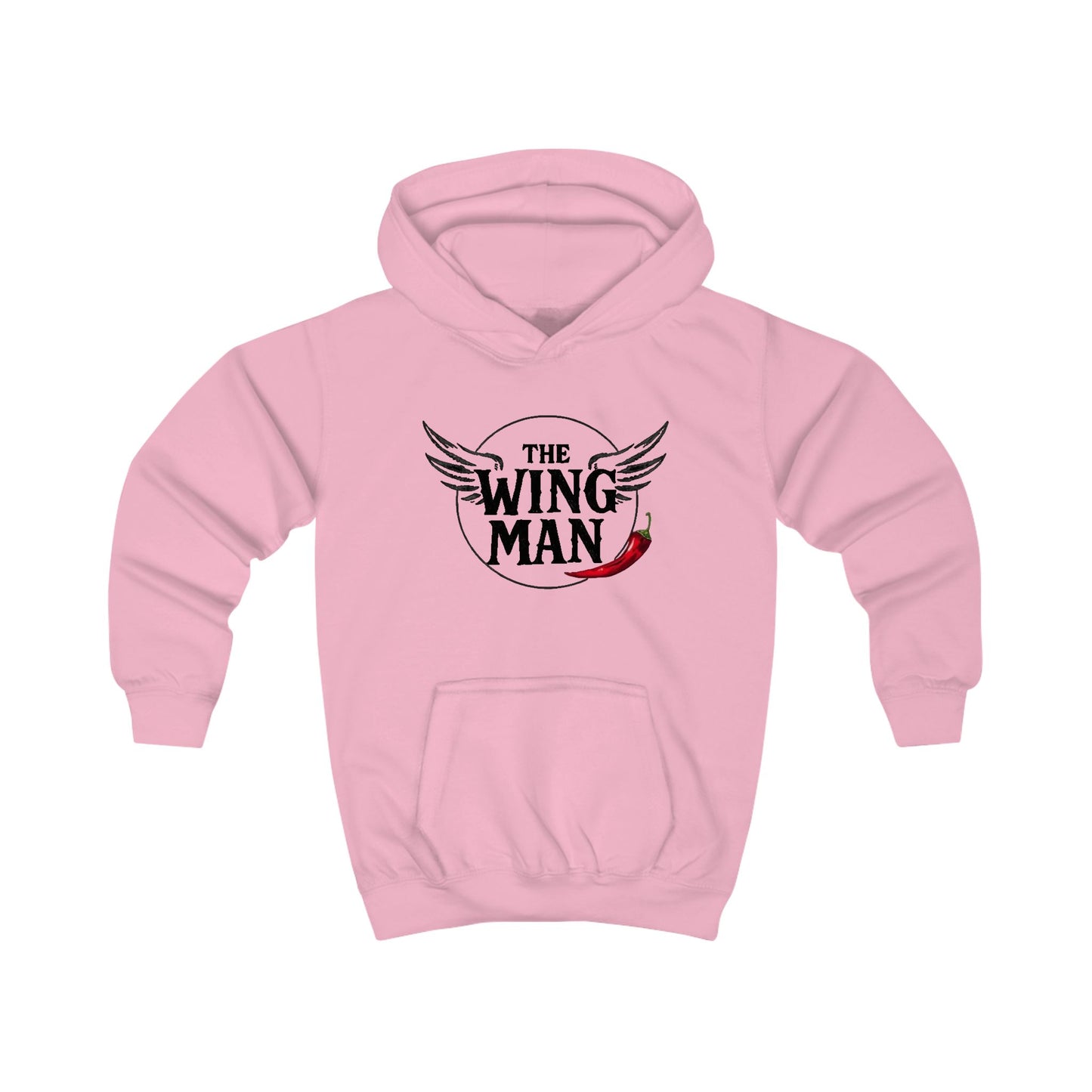 Kids Hoodie - "The Wing Man" Graphic Hoodie with Wings & Chili Pepper Design