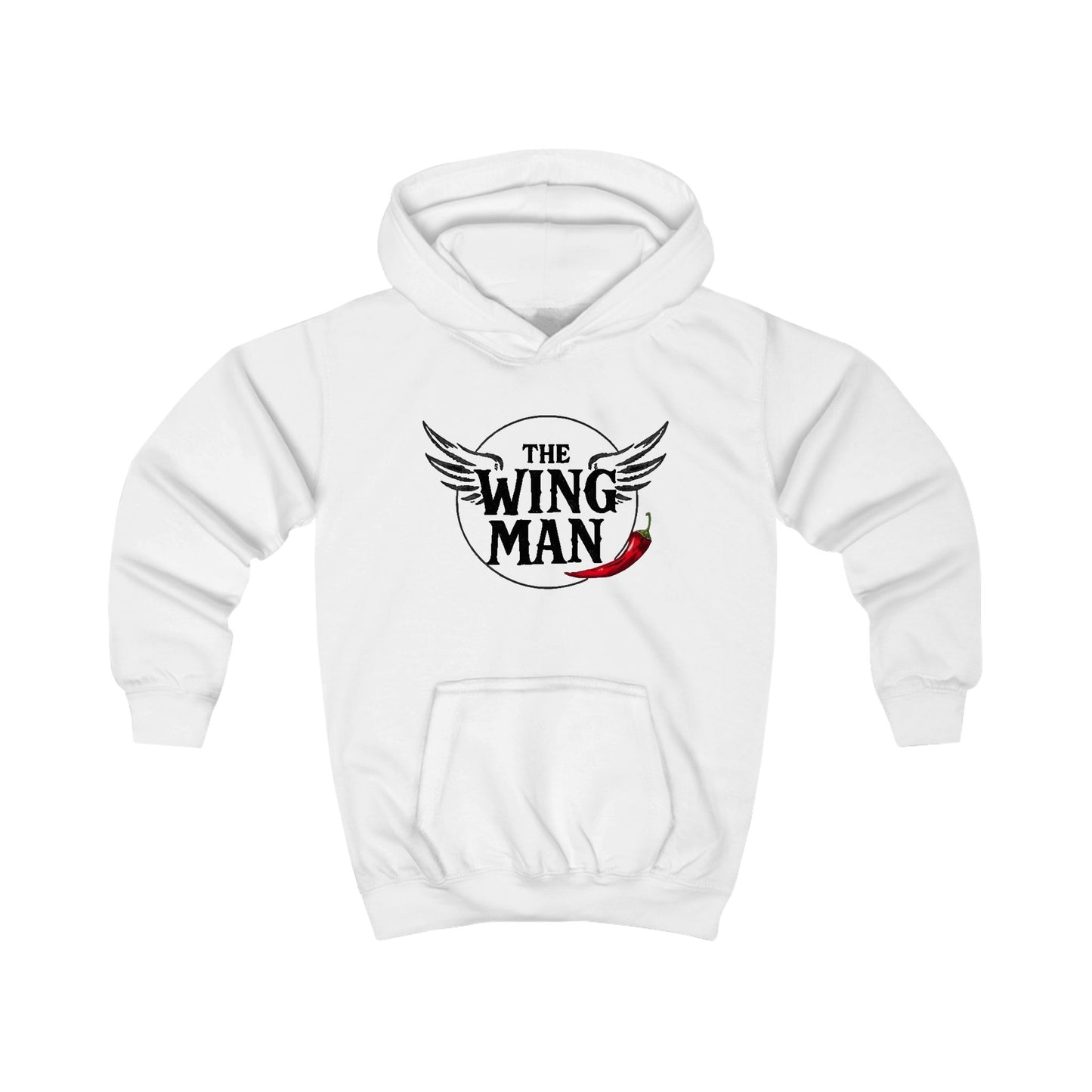 Kids Hoodie - "The Wing Man" Graphic Hoodie with Wings & Chili Pepper Design