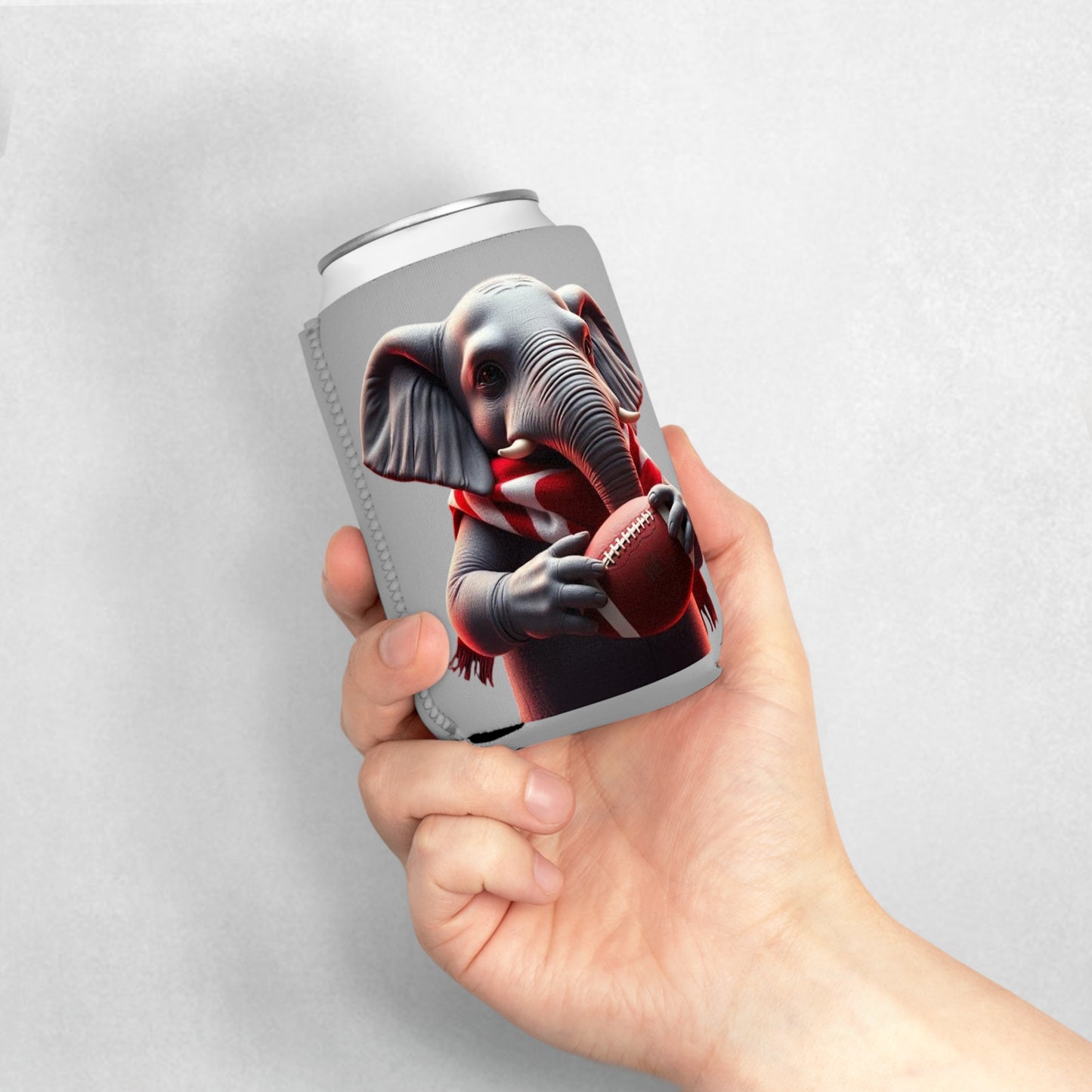 Football Elephant Can Cooler Sleeve | Unique Drink Holder, Tailgating Gift, Sports Fan Accessory, Party Favor, Game Day Essential