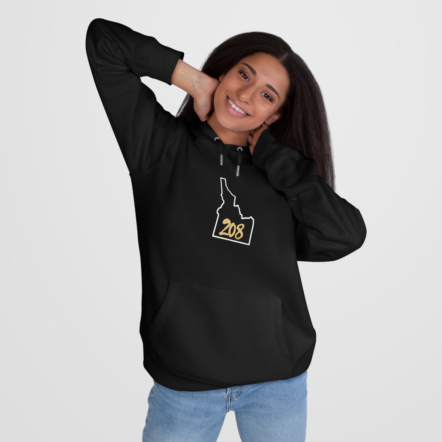 Idaho 208 King Hooded Sweatshirt, Cozy Hooded Sweatshirt, Unique Idaho Apparel, Perfect Gift for Outdoor Lovers, Casual Wear for All Seasons
