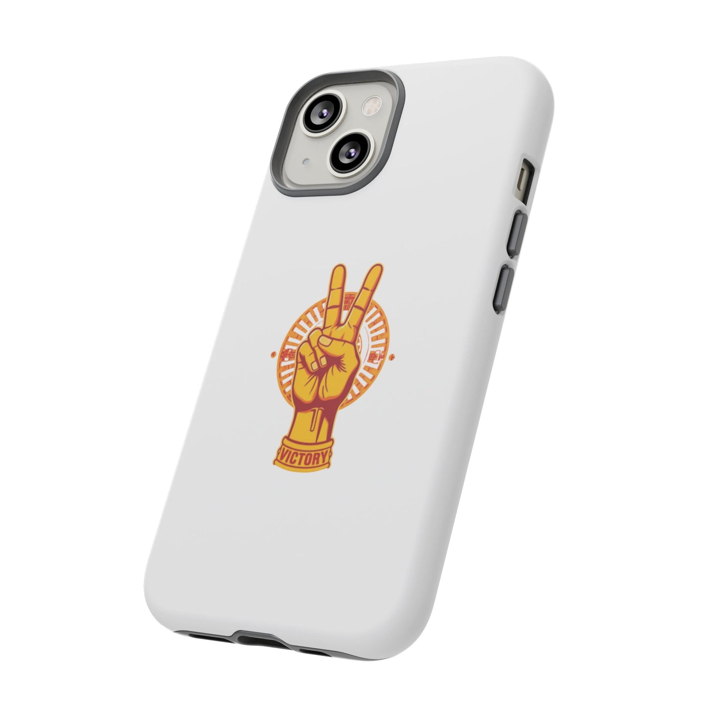 Victory Themed Stylish Phone Case - Tough Cases with Peace Sign Design, Customizable Phone Covers, Gift for Tojan Fans, Trendy Accessories