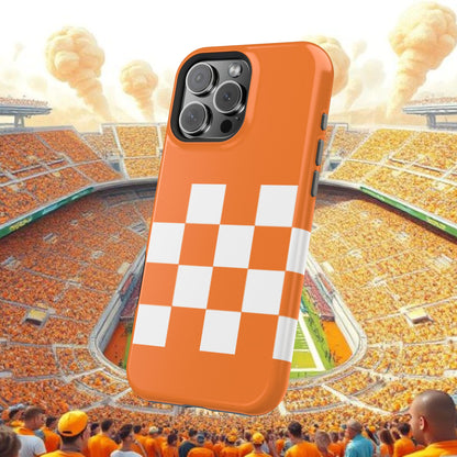 Vibrant Checkerboard Magnetic Tough Cases for Phones, Sports Fans' Accessory, Durable Protection, Tennessee Design, Custom Cases, Gift Ideas