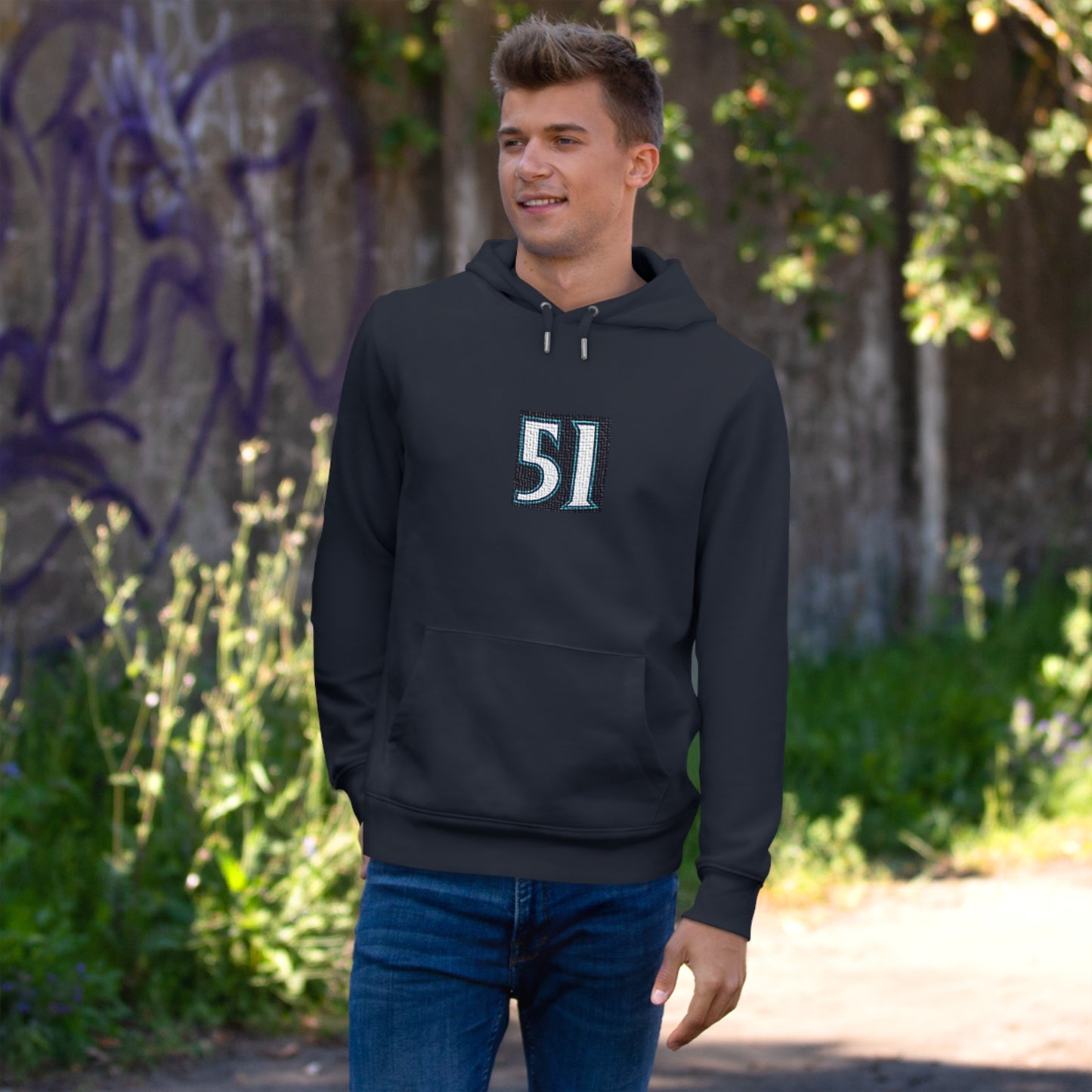 Legends #51 Hooded Sweatshirt - Cozy Gift for Him/Her, Casual Wear, Seattle in Japanese, Streetwear