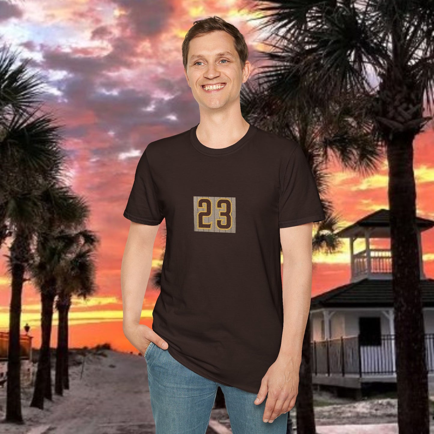 Baseball Stars Unisex Softstyle T-Shirt with Retro 23 Design, Casual Wear, Gift for Sports Lovers, Baseball Fans