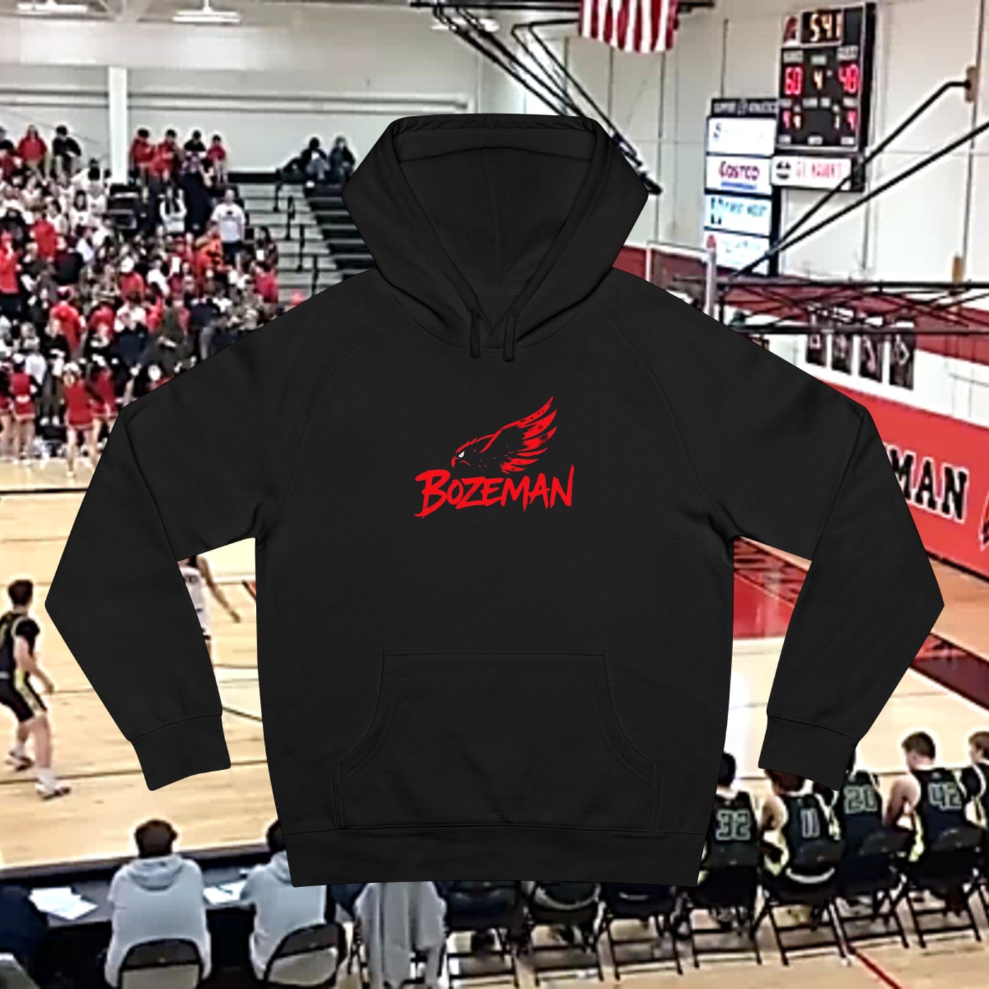 Bozeman Hoodie, Unisex Sports Hoodie, Team Apparel, Basketball Fan Gift, Comfortable Everyday Wear