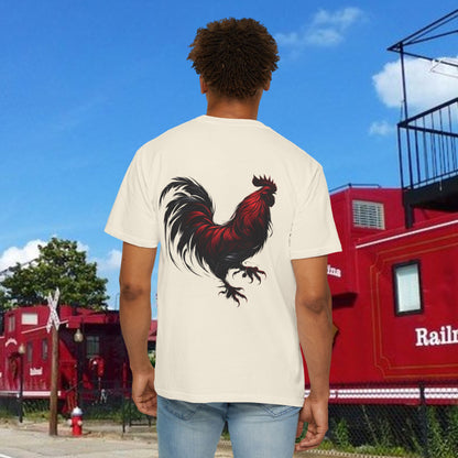 Rooster Graphic T-Shirt — Vertical '803' Design & Bold Red Rooster