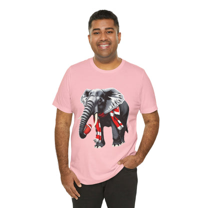 Elephant Graphic Tee — Cute Elephant Wearing Scarf T-Shirt