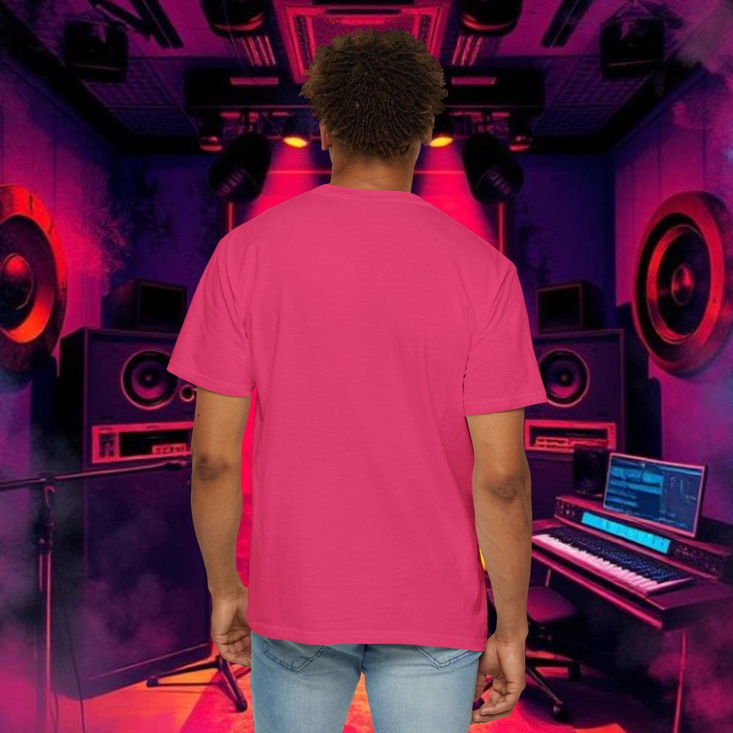 Colorful Unisex Garment-Dyed T-shirt, Artistic Graphic Tee, Music Festival Shirt, Casual Everyday Wear, Vibrant Streetwear, Unique Gift Idea