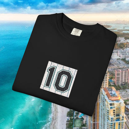 #10 T-Shirt, Retro Baseball Fans Unisex Garment-Dyed T-Shirt with Cool Number Design, Casual Wear, Summer Fashion, Relaxed Fit Tee