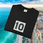 #10 T-Shirt, Retro Baseball Fans Unisex Garment-Dyed T-Shirt with Cool Number Design, Casual Wear, Summer Fashion, Relaxed Fit Tee