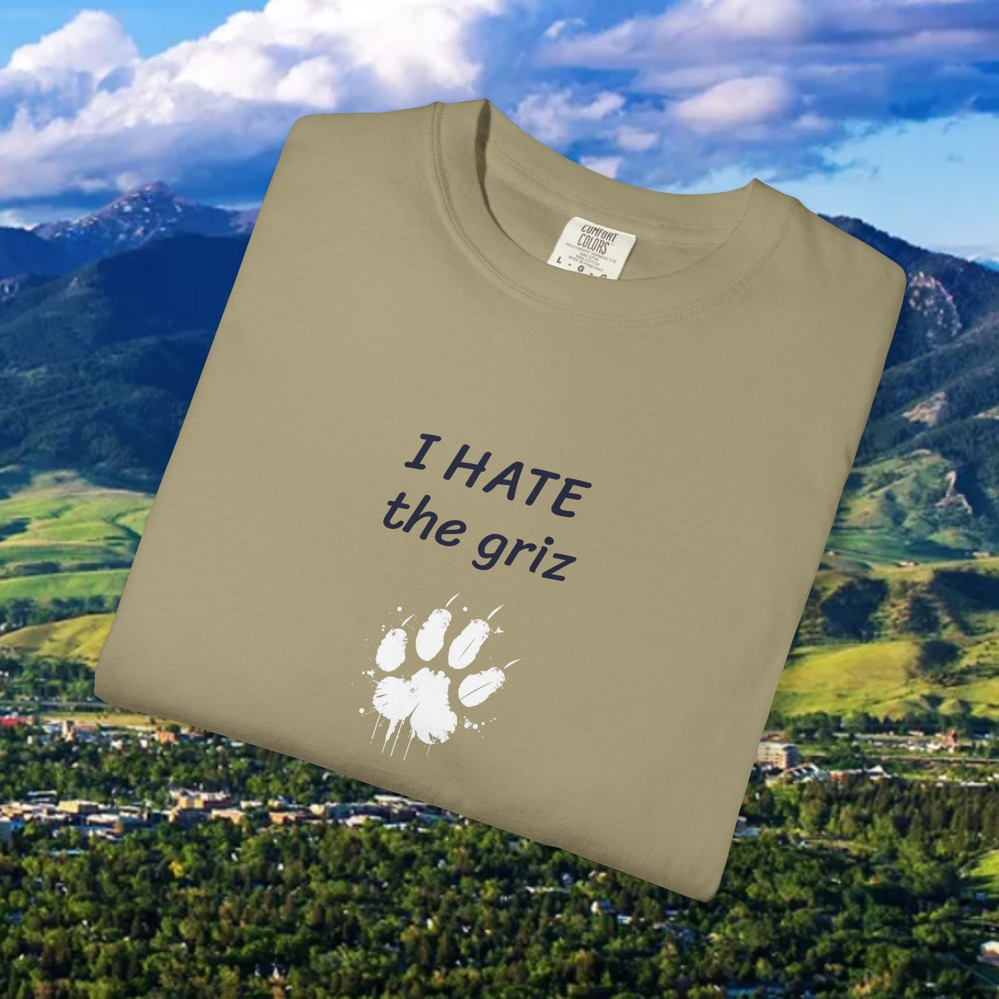 Unisex Garment-Dyed T-Shirt, I HATE the grizzlies, Bobcat Tee, Gift for Cat Fans, Casual Wear, Gameday Shirt