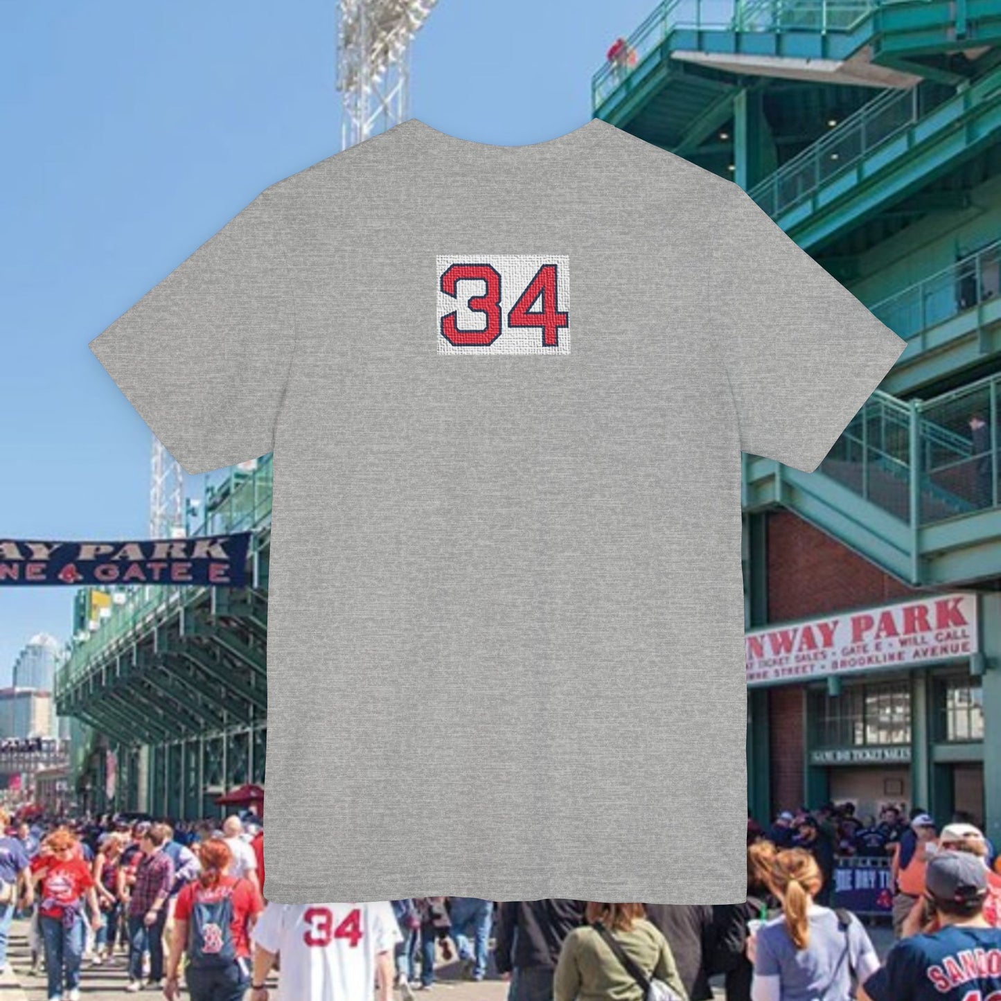 Baseball Stars Batter Silhouette T‑Shirt with Number 34 Back