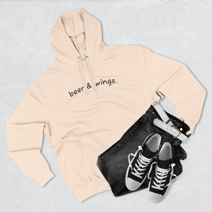 Beer and Wings Fleece Hoodie | Cozy Sweatshirt for Foodies, Gift for Beer Lovers, Casual Wear, Unisex Pullover
