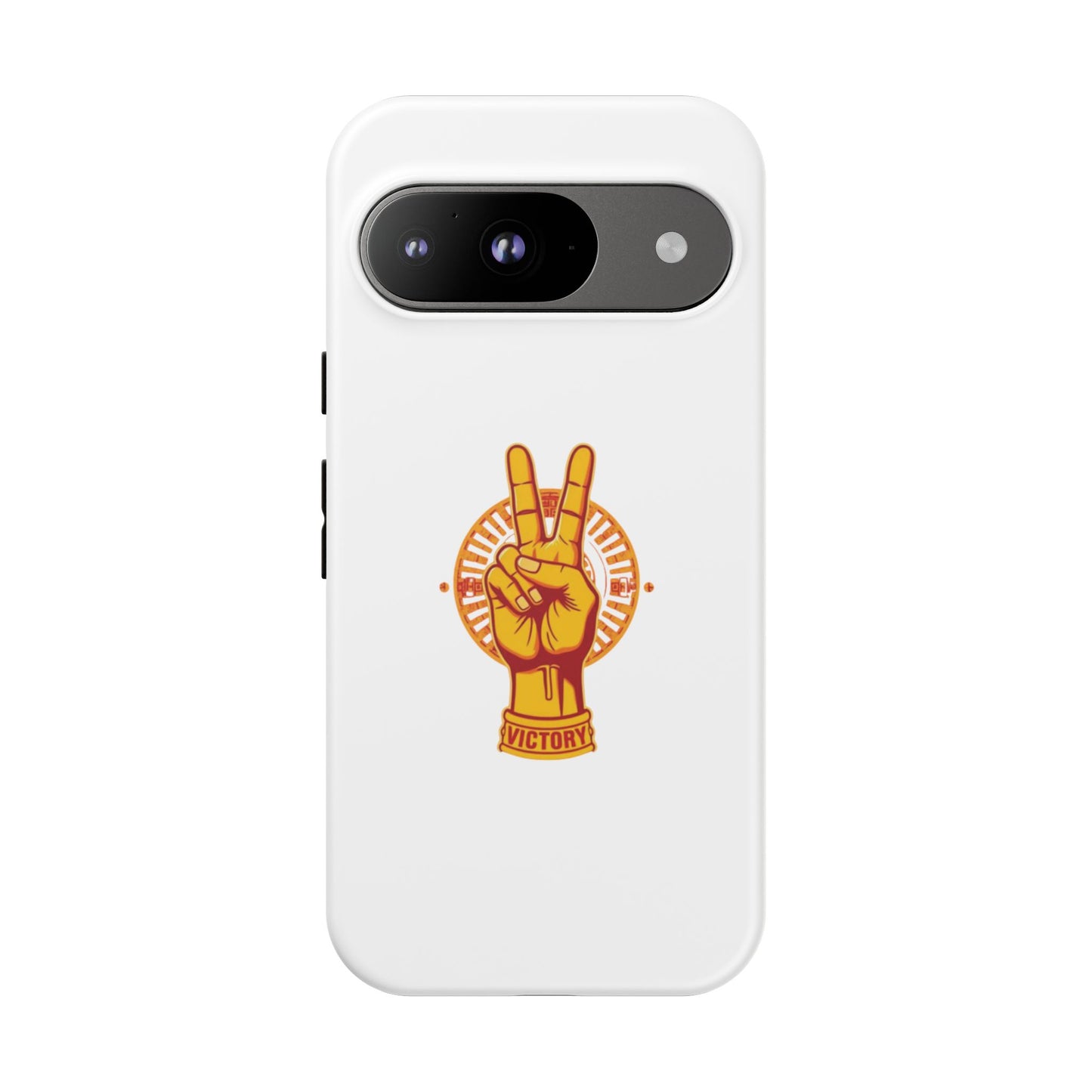 Victory Themed Stylish Phone Case - Tough Cases with Peace Sign Design, Customizable Phone Covers, Gift for Tojan Fans, Trendy Accessories