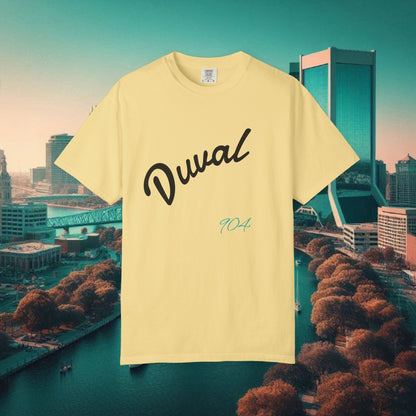 Duval Script T‑Shirt — Jacksonville Retro City Tee, Perfect for Gameday or Everyday Use. Soft style T-Shirt.