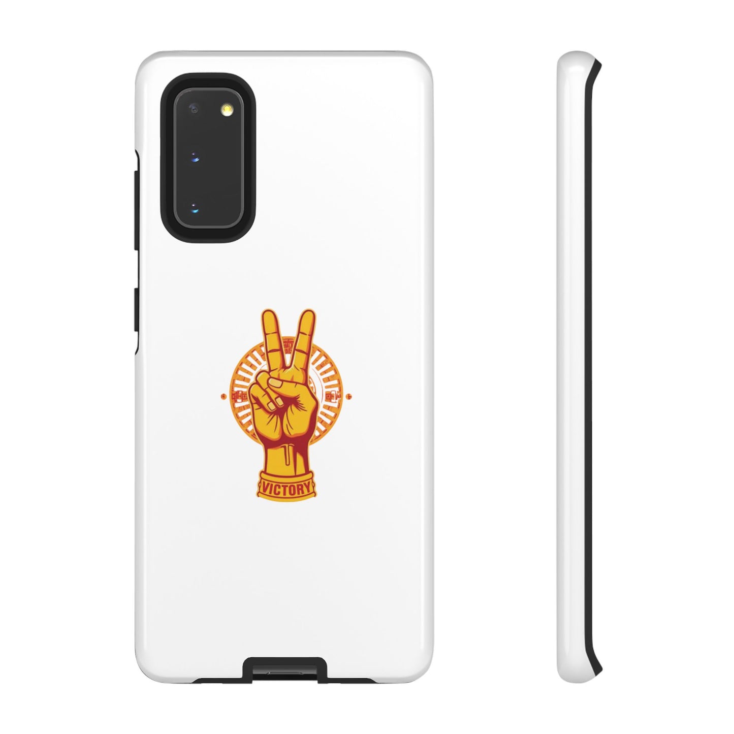 Victory Themed Stylish Phone Case - Tough Cases with Peace Sign Design, Customizable Phone Covers, Gift for Tojan Fans, Trendy Accessories