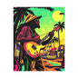 Vibrant Musician Canvas Art | Retro Guitarist Wall Decor, Bohemian Home Decor, Music Lover Gift, Colorful Art Print, Festival Aesthetic
