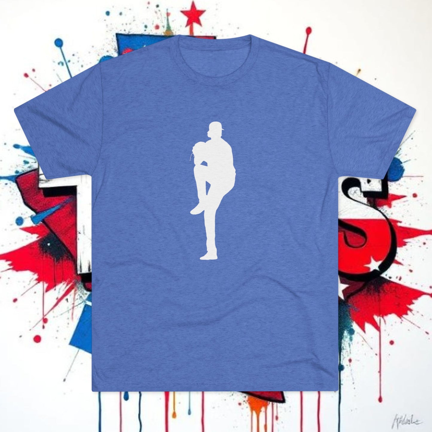 deGoat Pitcher Silhouette T-Shirt with Graffiti Logo on back and Silhouette of The GOAT on the front.