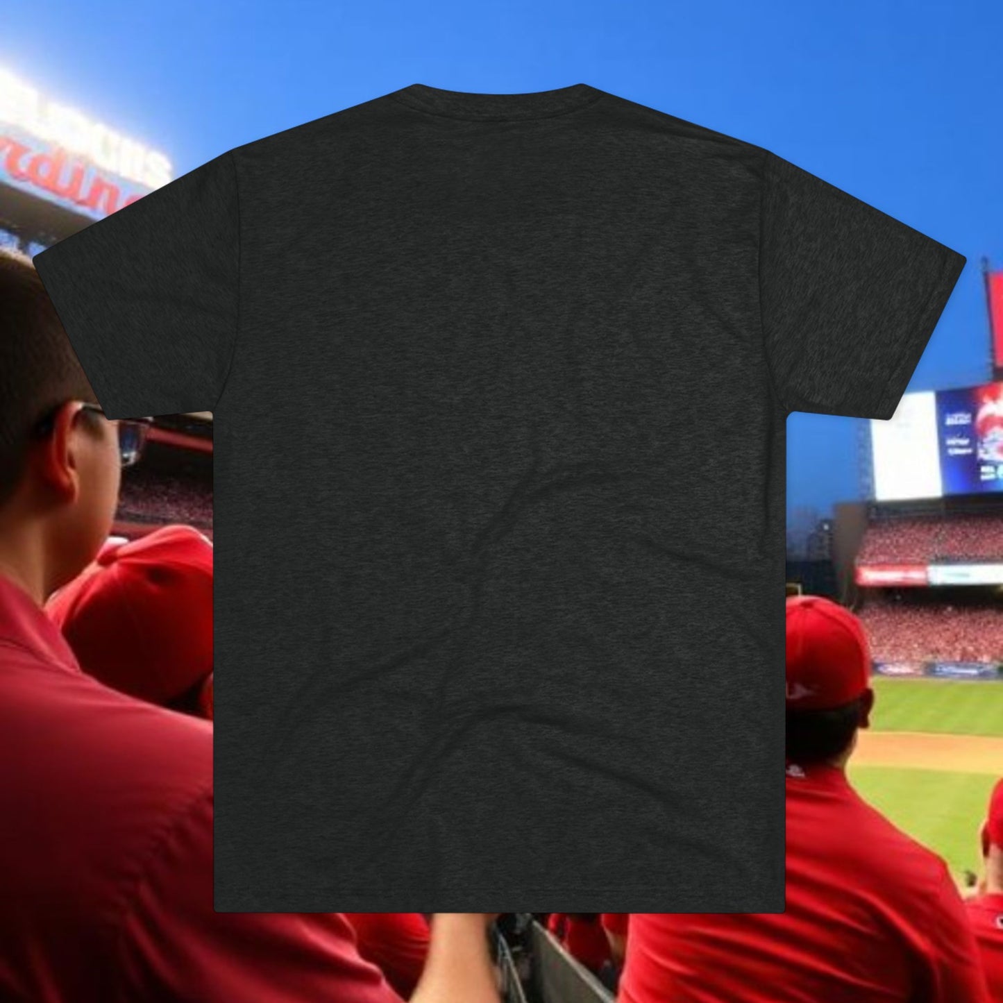 St. Louis Script Tee — Diagonal Red Script City Baseball and Hockey T‑Shirt