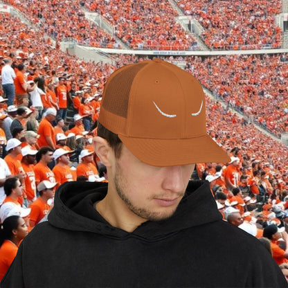 Horns Snapback Trucker Cap, Sport Cap, Game Day Hat, College Football Cap, Outdoor Apparel, Team Spirit Wear