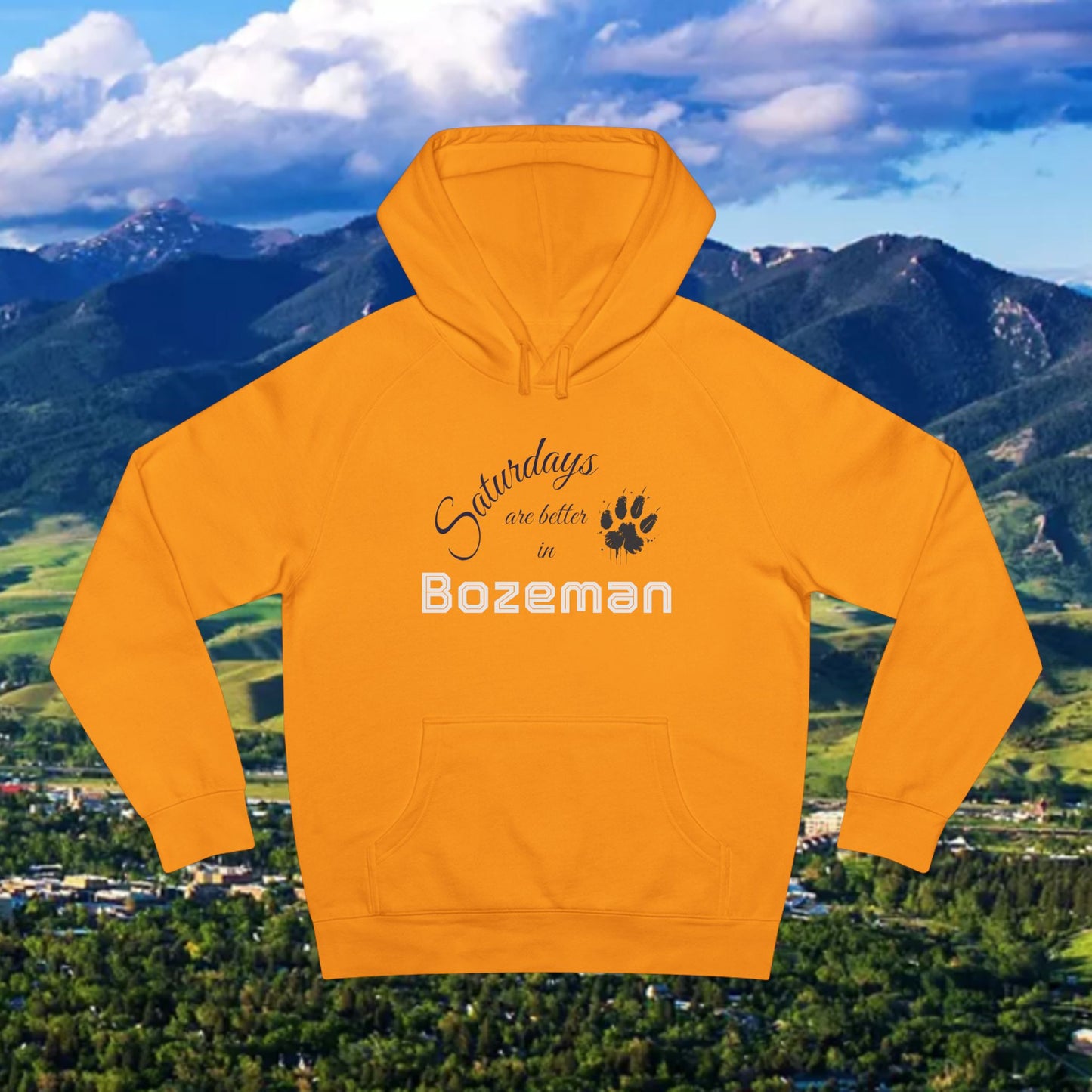 Bozeman Saturdays Unisex Hoodie, Cozy Sweatshirt, Fall Fashion, Casual Wear, Perfect Gift for Him/Her, Outdoor Adventures