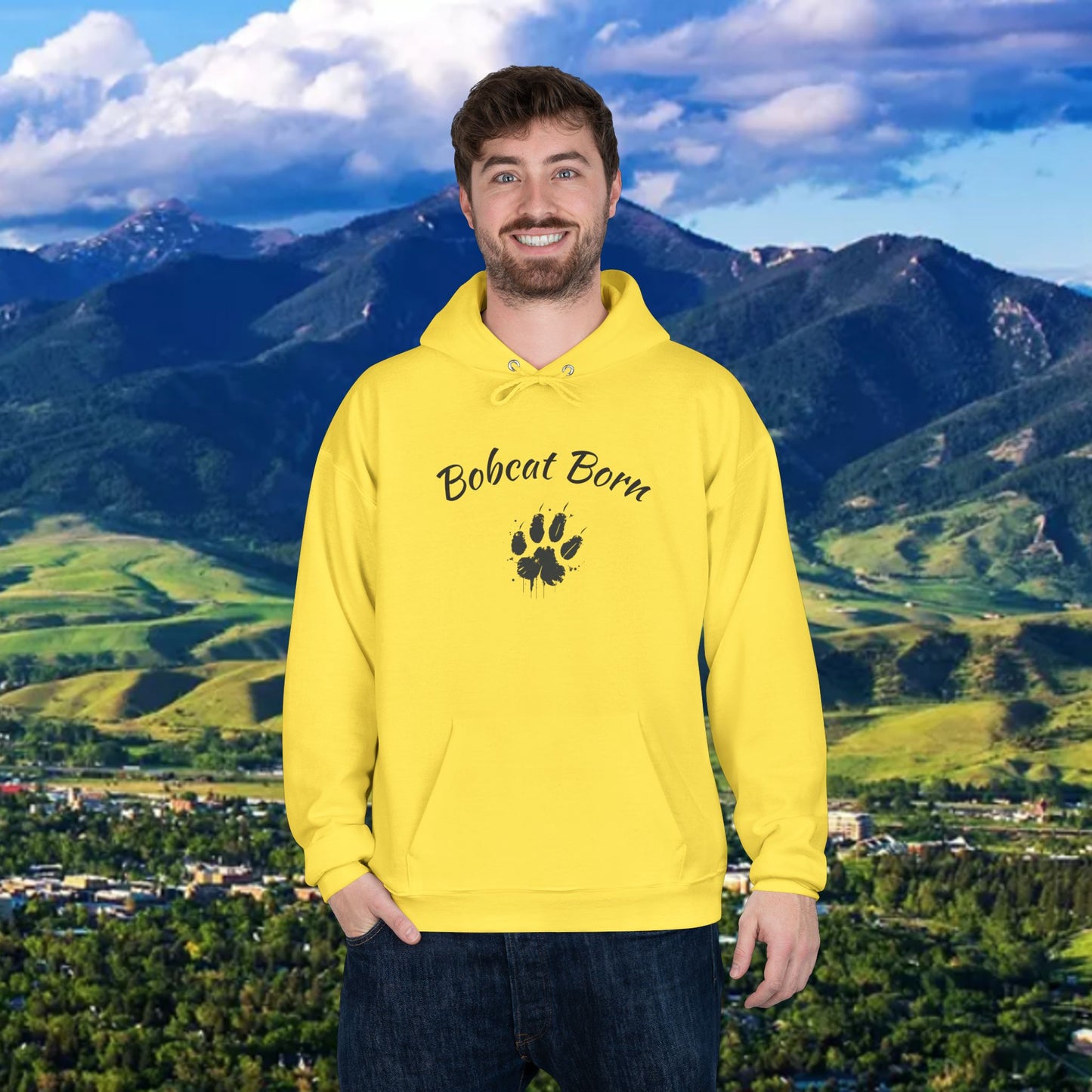 Bobcat Born Eco-Friendly Hoodie - Unisex, Casual Layer, Perfect for Students, Wildlife Lovers, College Spirit Wear, Gift Idea