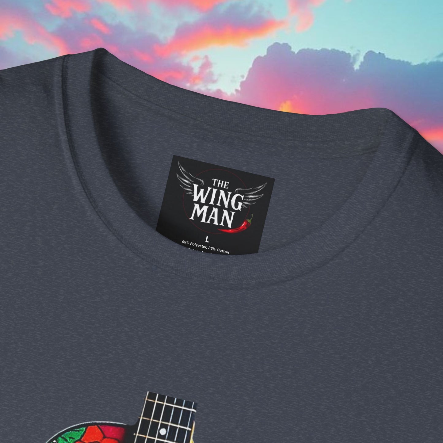 Colorful Acoustic Guitar T-Shirt, Music Lover's Tee, Festival Wear, Gift for Musicians, Vibrant Graphic Shirt