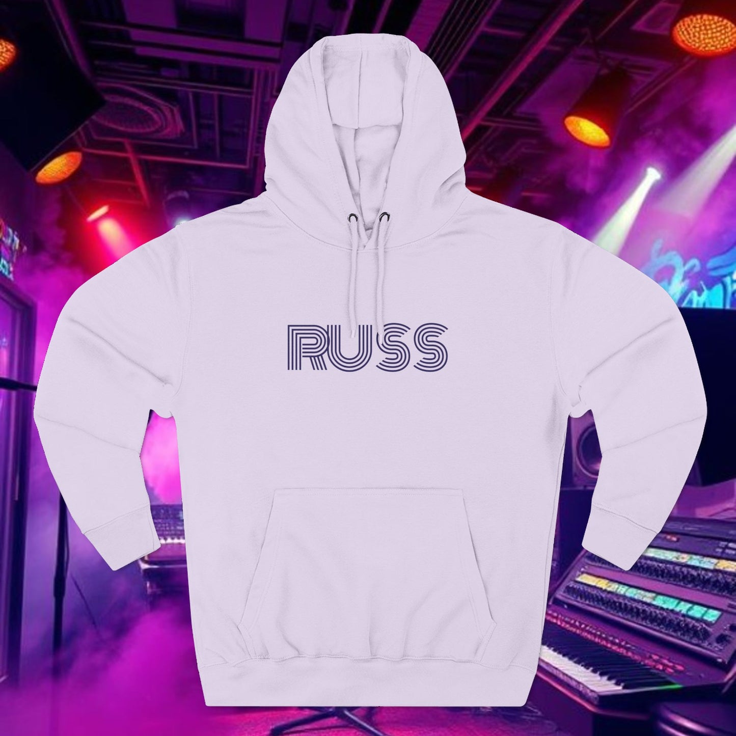 Russ Fleece Hoodie with RUSS Design, Perfect for Relaxation, Gifts, and Casual Outings, Urban Fashion, Rapper Hoodie