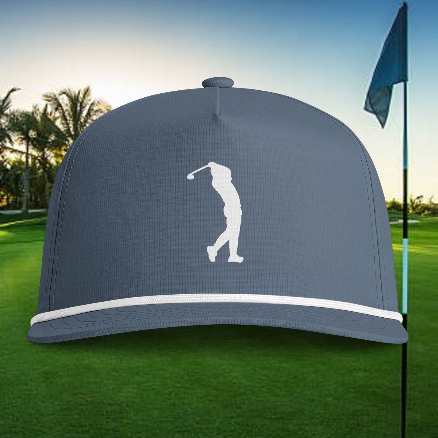 Golf Swing Rope Cap — Sunwashed Golf Hat with Rope Trim