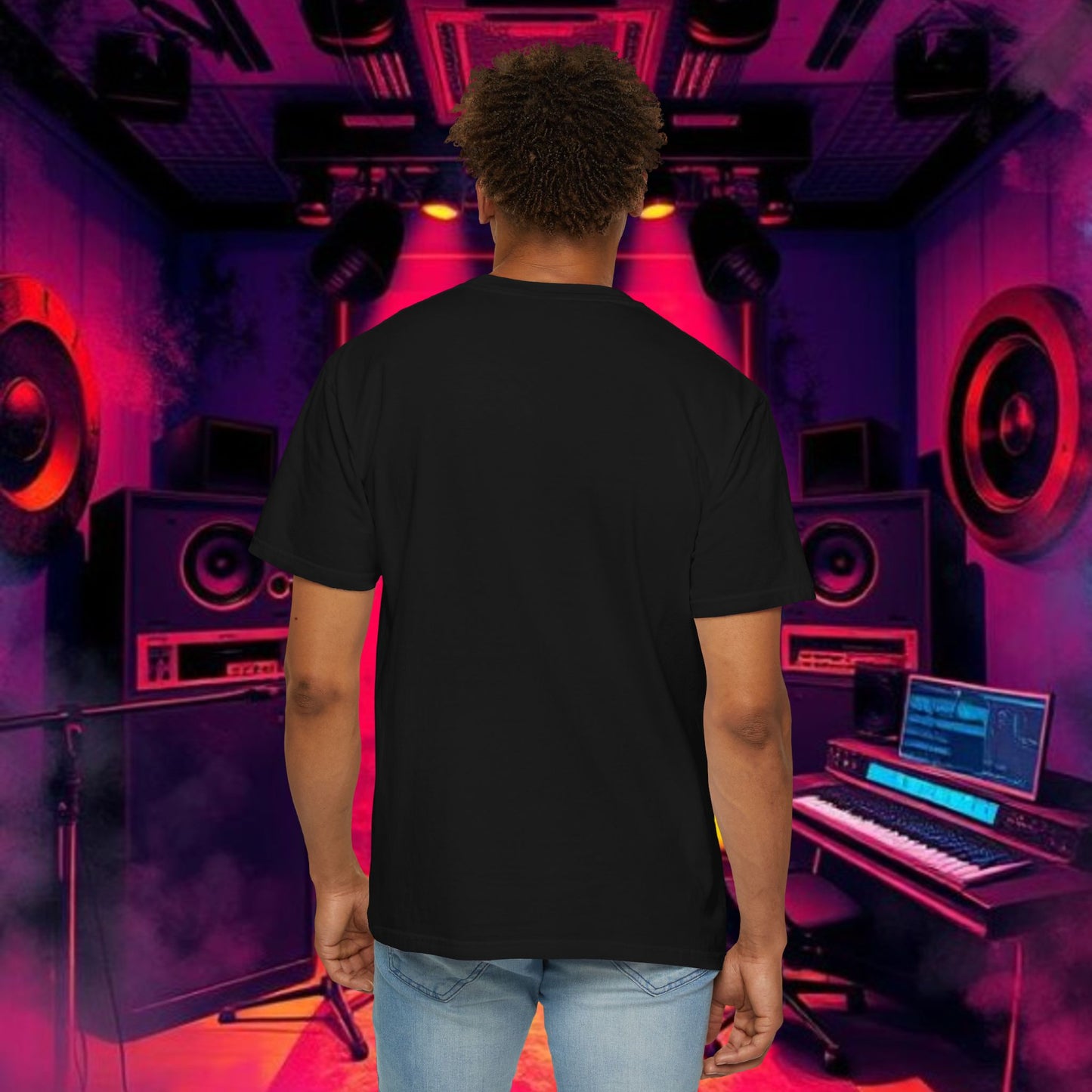 Colorful Unisex Garment-Dyed T-shirt, Artistic Graphic Tee, Music Festival Shirt, Casual Everyday Wear, Vibrant Streetwear, Unique Gift Idea