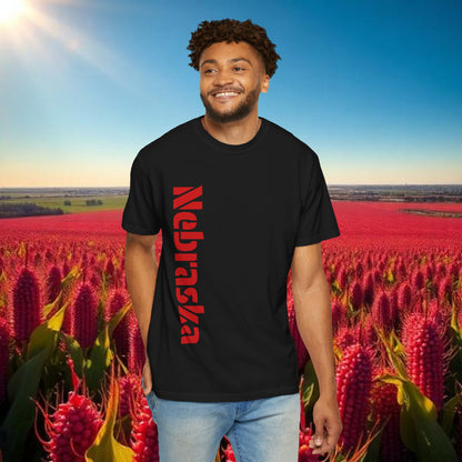 Lincoln Nebraska Area Code T-Shirt — White Tee with Red "Nebraska" & 402 Back Print, Soft-Style T-Shirt