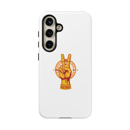 Victory Themed Stylish Phone Case - Tough Cases with Peace Sign Design, Customizable Phone Covers, Gift for Tojan Fans, Trendy Accessories