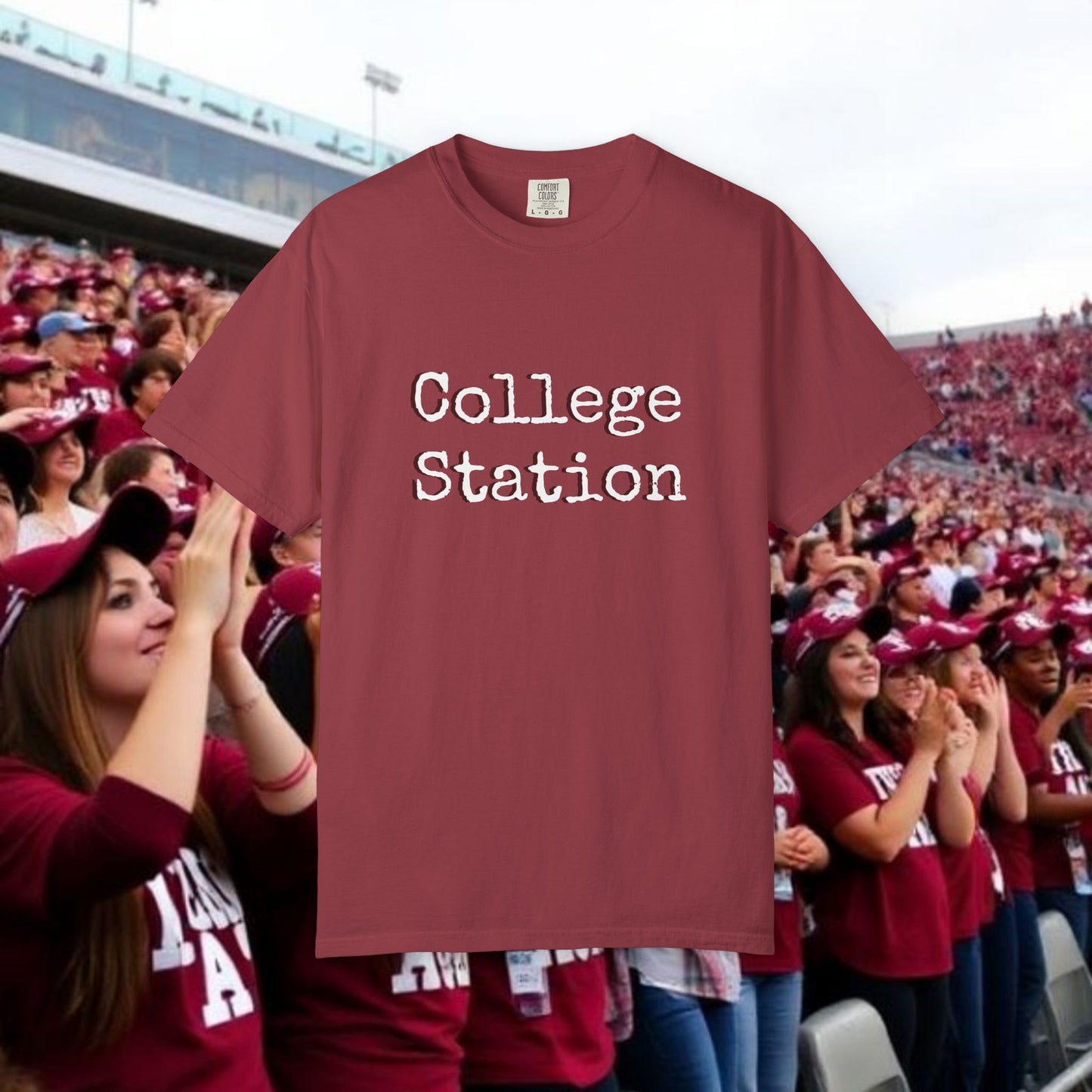 College Station Unisex Garment-Dyed T-Shirt | Casual Wear, College Apparel, Gift for Students, Everyday Style, Trendy Tees