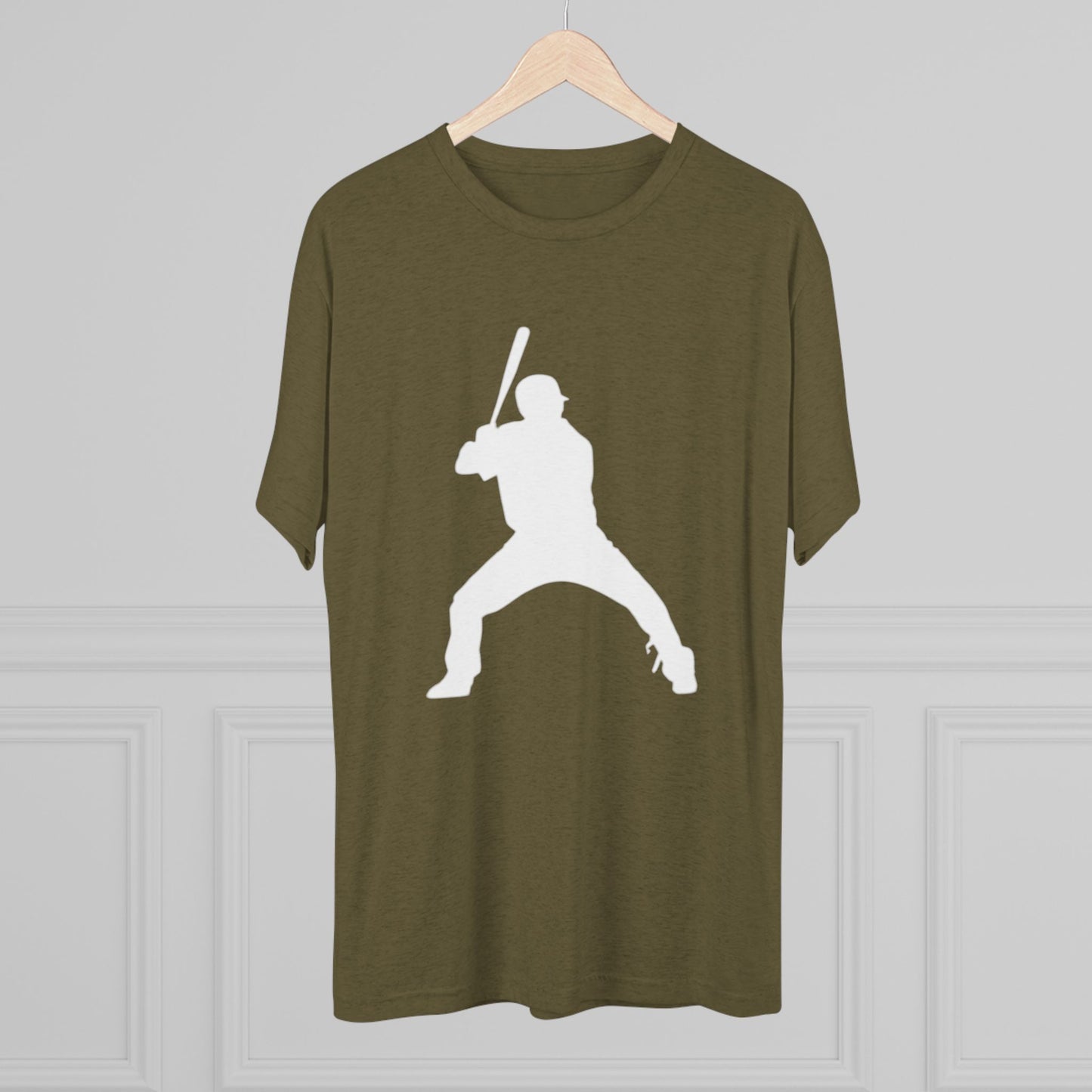 Baseball Batter Tee — Silhouette Front with Number 5 Back