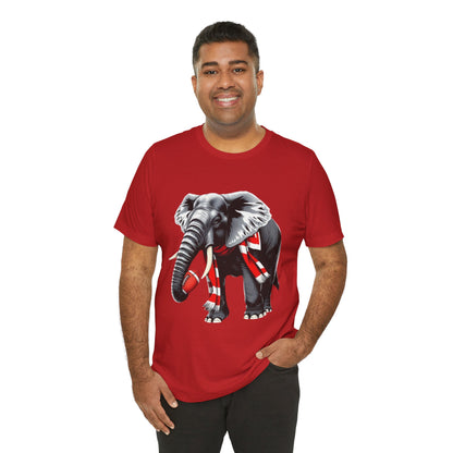 Elephant Graphic Tee — Cute Elephant Wearing Scarf T-Shirt