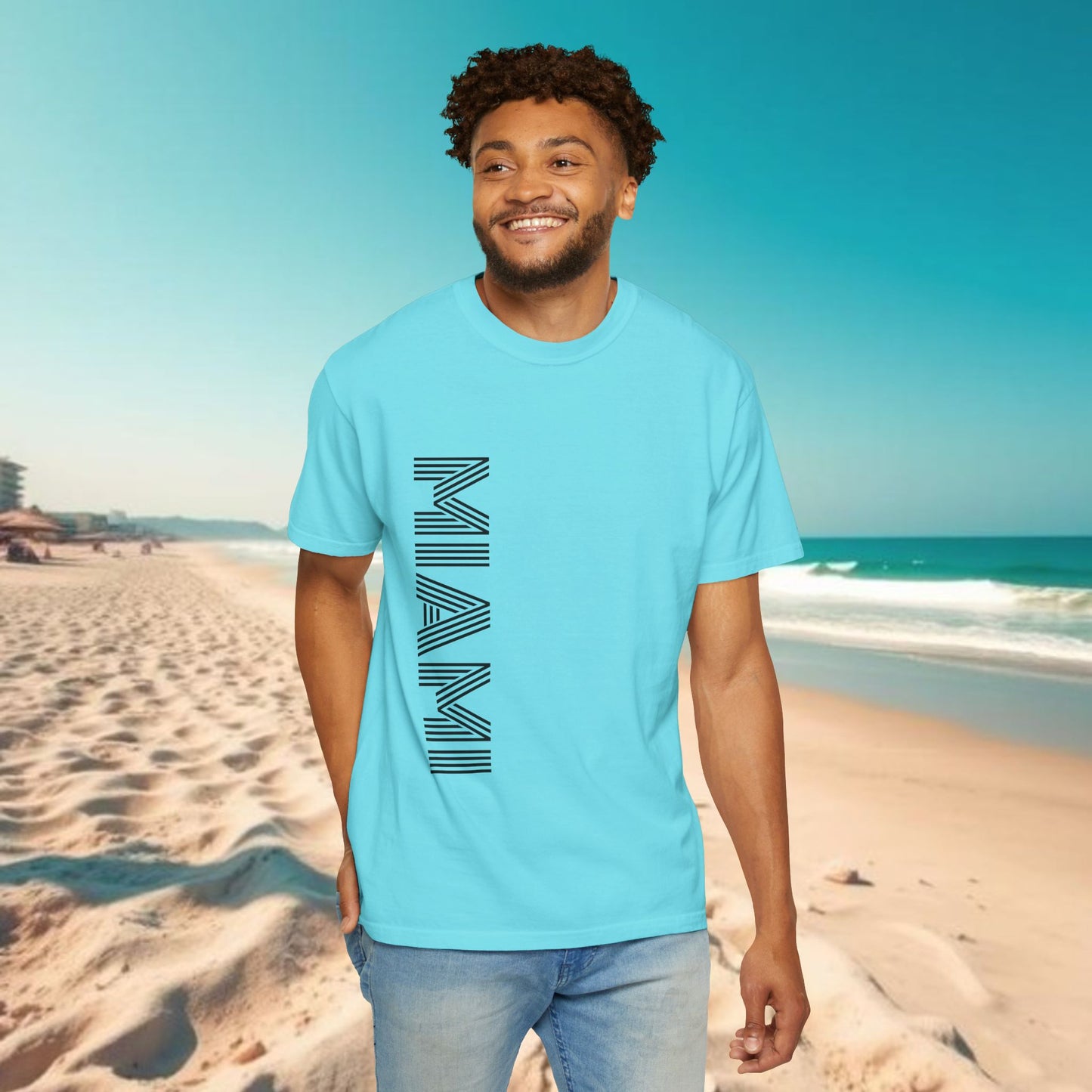 Miami Garment-Dyed T-Shirt - Vibrant Coastal Style, Unisex Summer Tee, Beachwear, Travel Souvenir, Gift for Miami Lovers