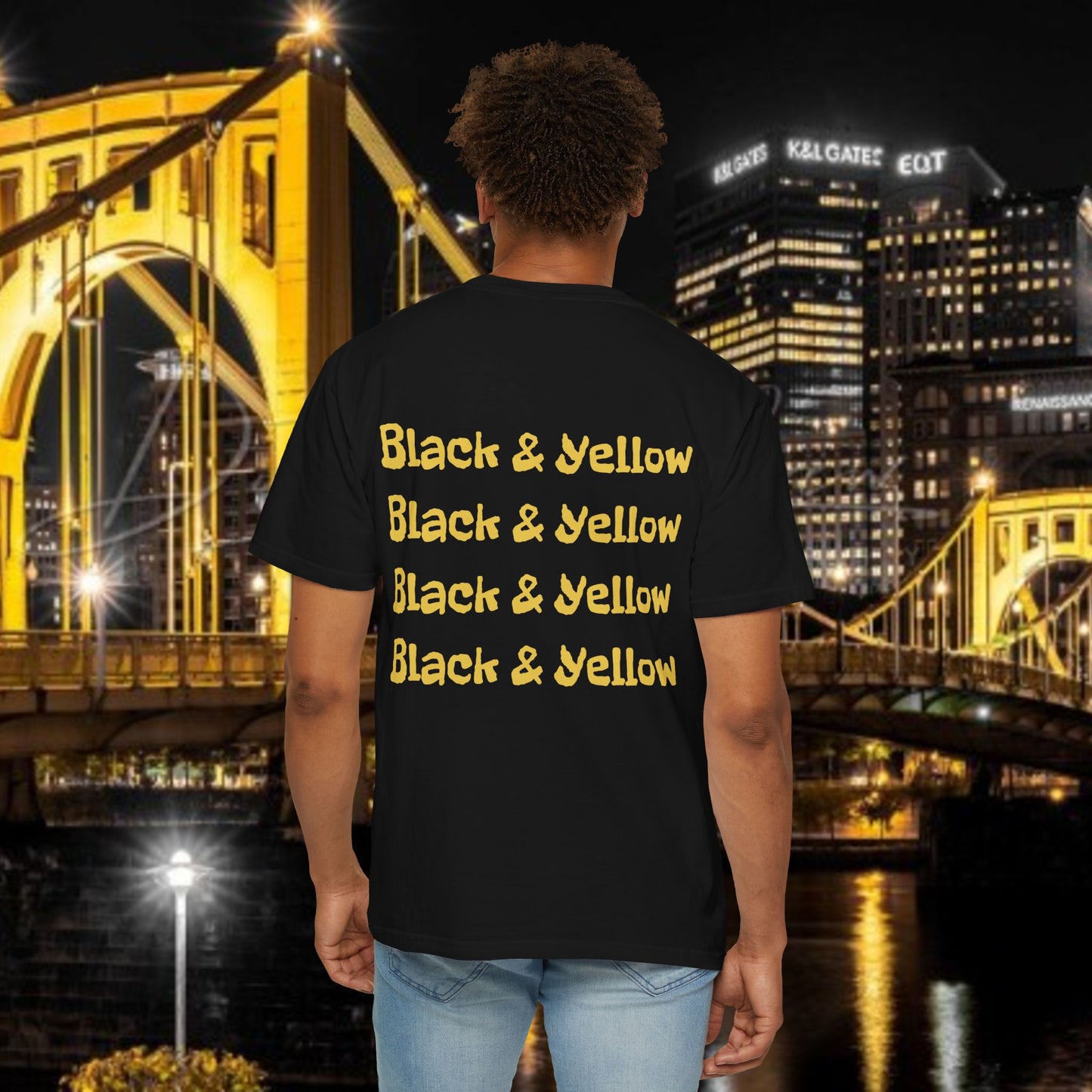 Pittsburgh Black & Yellow Vertical Tee