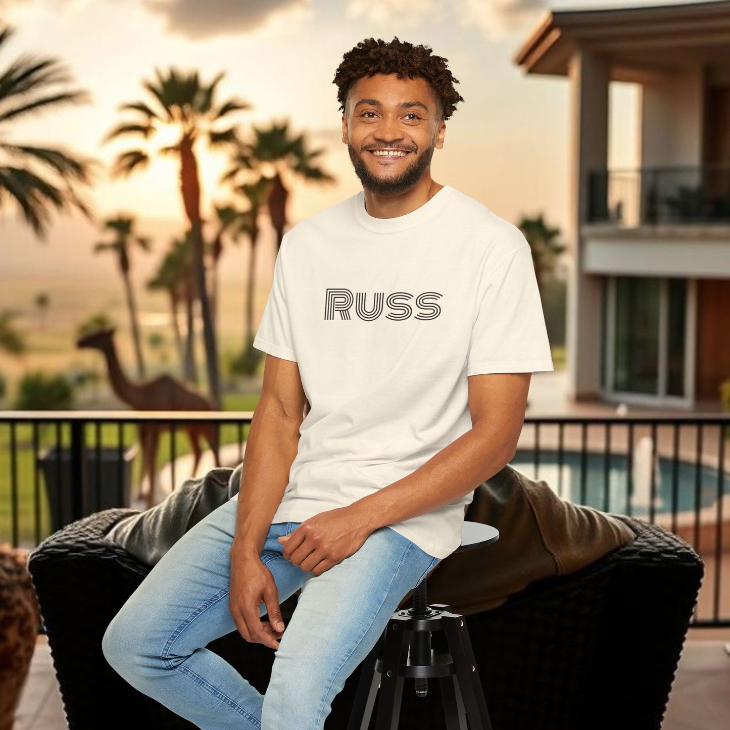 Russ Unisex T-Shirt with Retro Design, Hip-Hop Shirt, Casual Wear, Unique Style, Russ Apparel