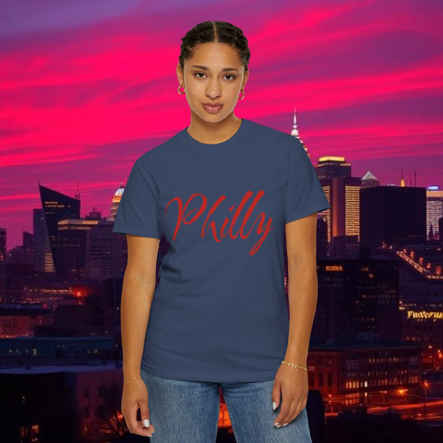 Philly Script T-Shirt — Handwritten City Pride Tee, Ultra Soft and Comfortable T-Shirt for any gameday.