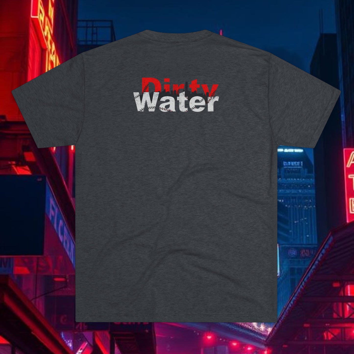 Legends Dirty Water 34 Tee — Vintage Sport Jersey Number T-Shirt, Soft-Style Tri-Blend