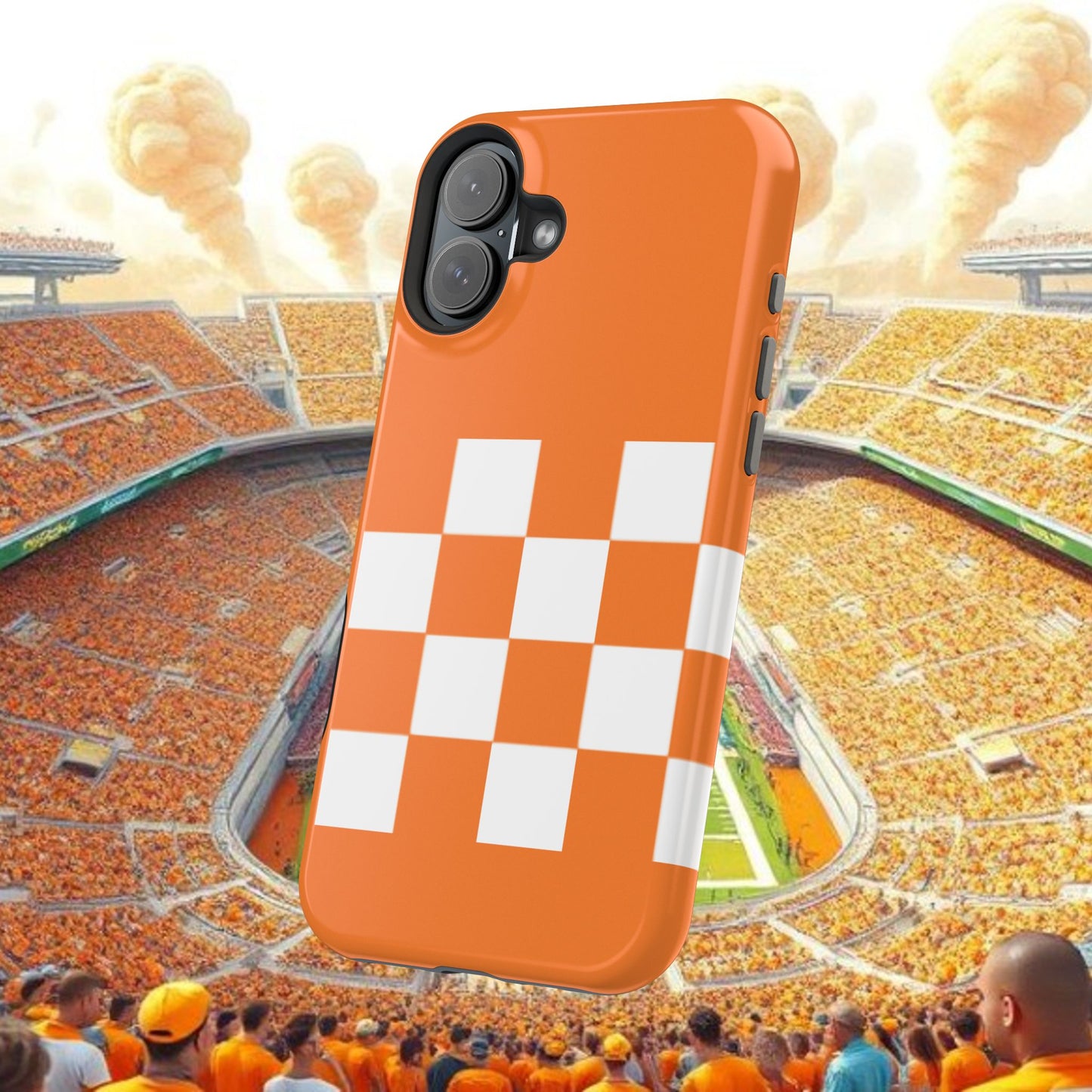 Vibrant Checkerboard Magnetic Tough Cases for Phones, Sports Fans' Accessory, Durable Protection, Tennessee Design, Custom Cases, Gift Ideas